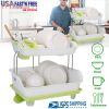 2-Tier Dish Drying Rack Cutlery Drainer Holder Kitchen Organizer Storage Shelf